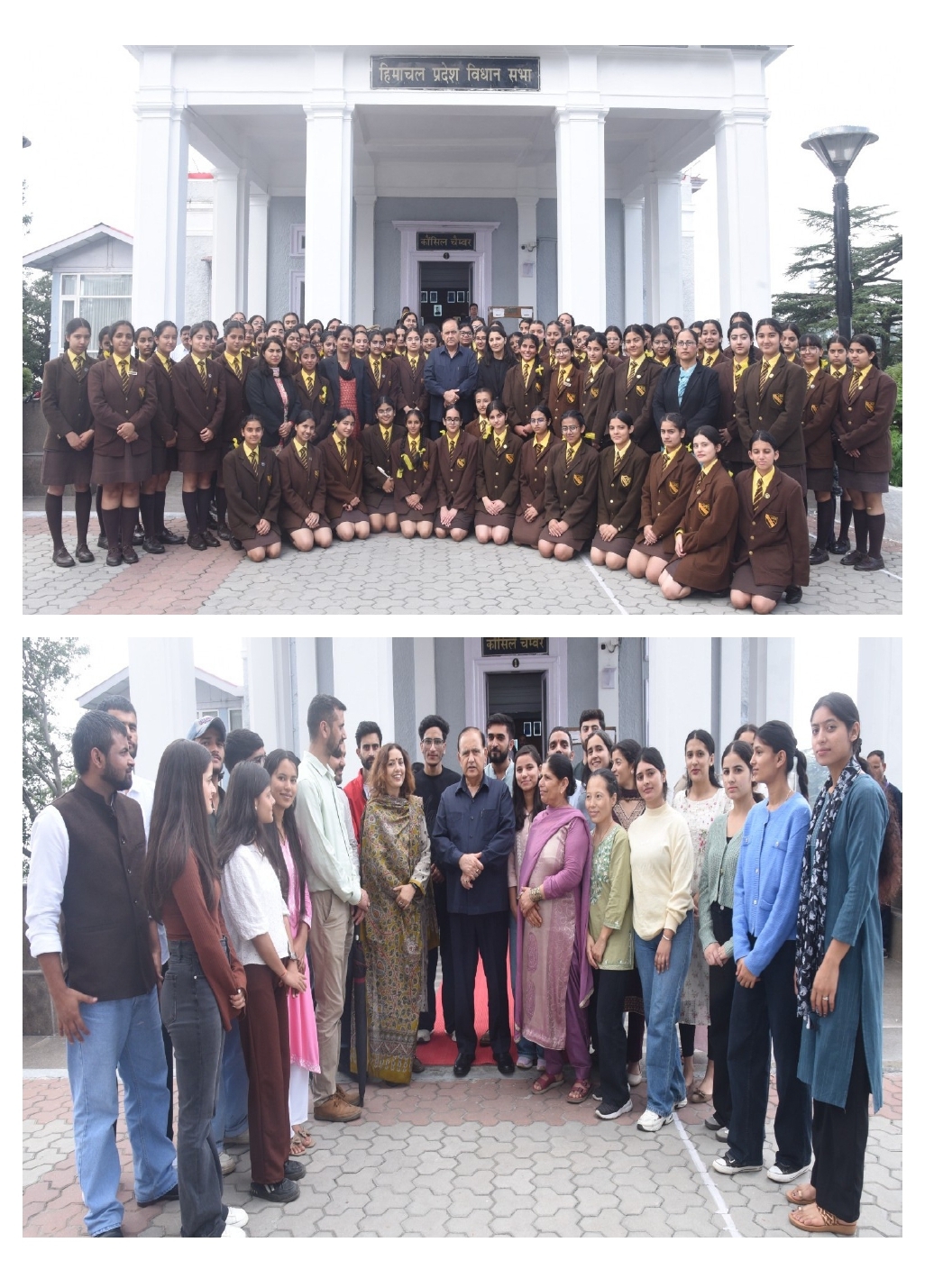 सदन की कार्यवाही देखने विधान सभा पहुँचे ऑकलैंड स्कूल  तथा हि0प्र0 विश्...